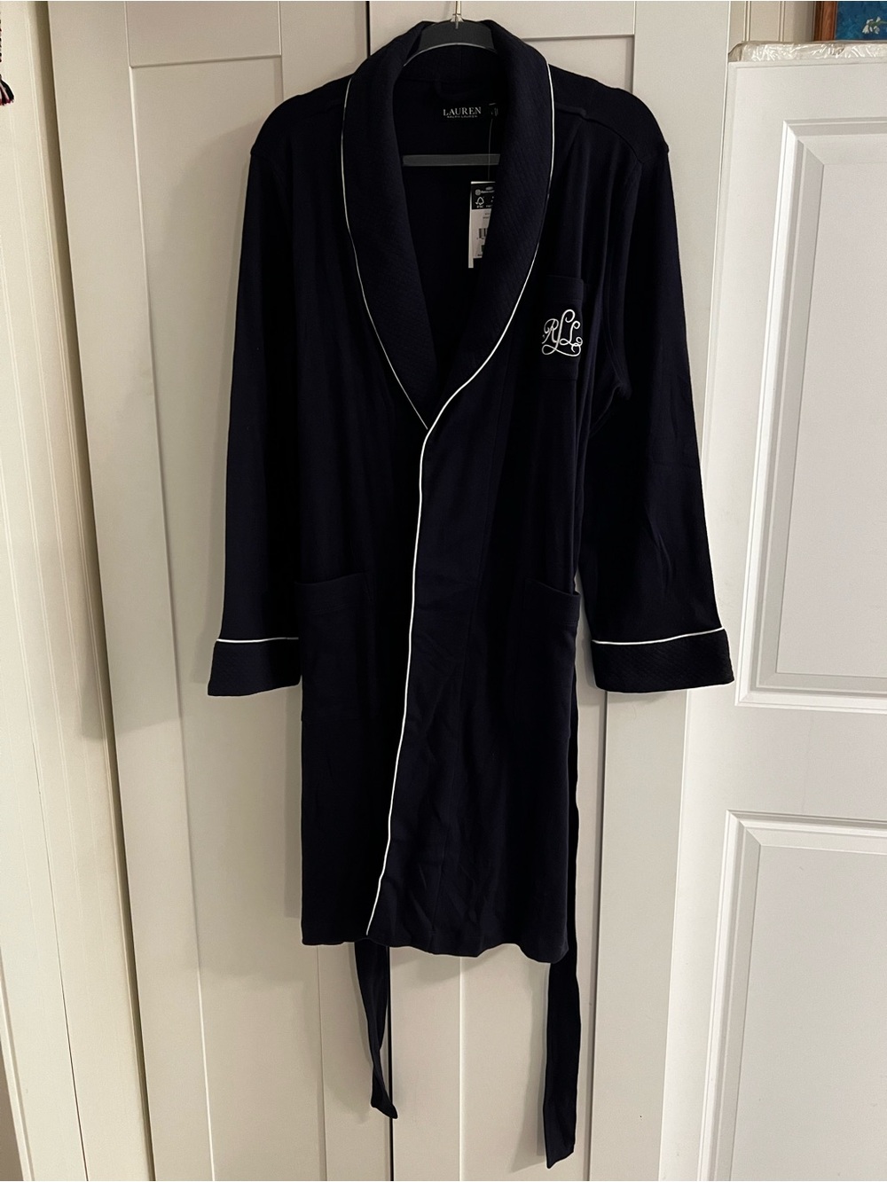 Ralph Lauren Navy Quilted Robe - Picture 8 of 8